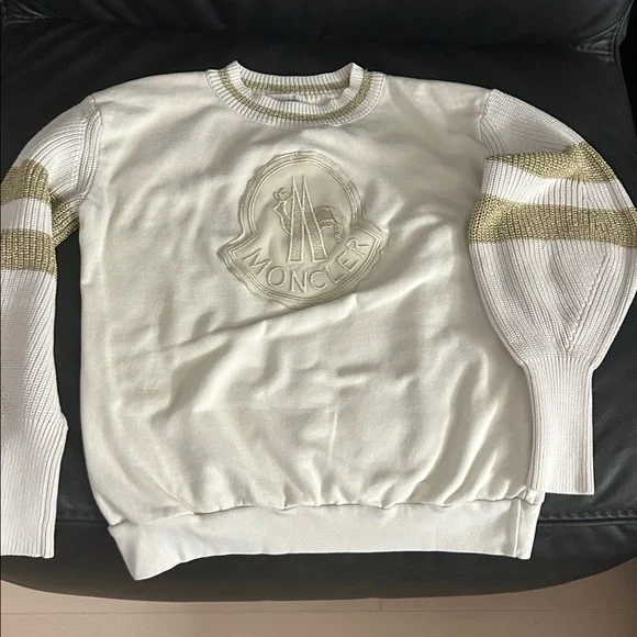 Moncler Cream and Gold Knit Sweater - Picture 1 of 11